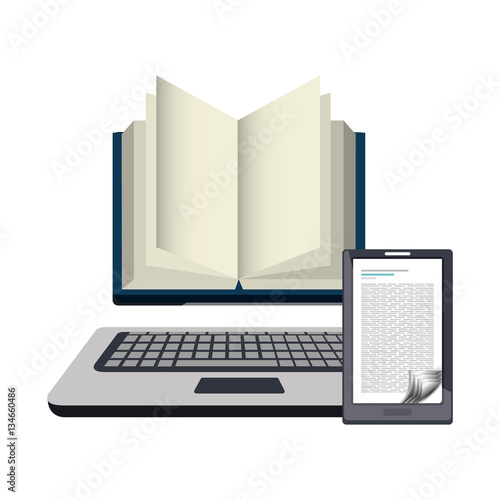 electronic book technology icon vector illustration design