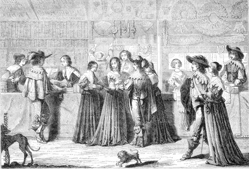 La Galerie du Palais in the seventeenth century, after one of Ab