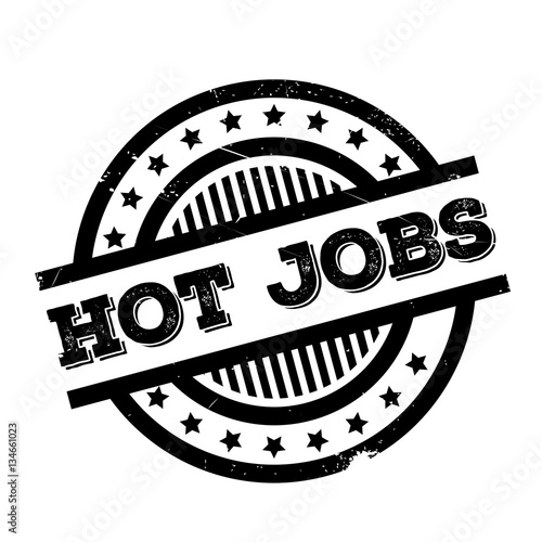Hot Jobs rubber stamp. Grunge design with dust scratches. Effects can be easily removed for a clean, crisp look. Color is easily changed.