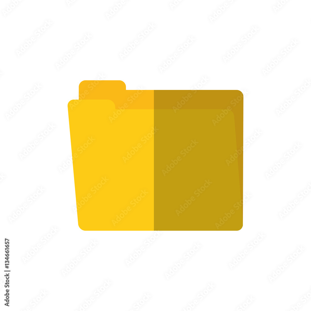yellow folder file document shadow vector illustration eps 10