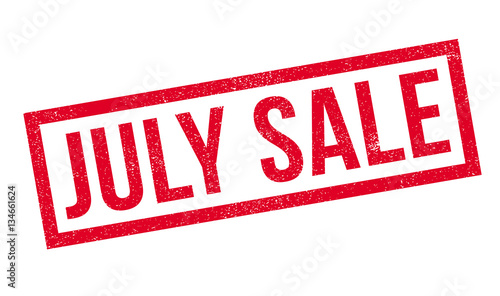 July Sale rubber stamp. Grunge design with dust scratches. Effects can be easily removed for a clean, crisp look. Color is easily changed.