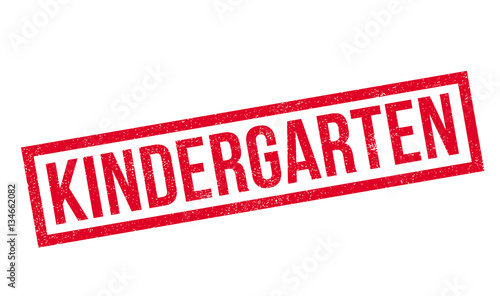 Kindergarten rubber stamp. Grunge design with dust scratches. Effects can be easily removed for a clean, crisp look. Color is easily changed.