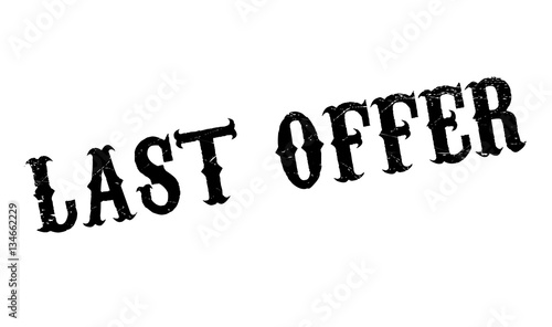 Last Offer rubber stamp. Grunge design with dust scratches. Effects can be easily removed for a clean, crisp look. Color is easily changed.