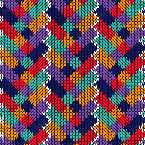 Seamless patchwork knitting pattern