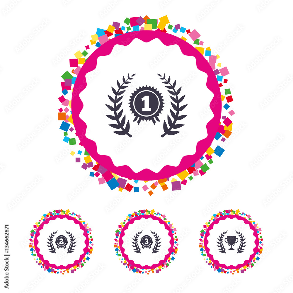 Laurel wreath award icons. Prize cup for winner. Laurel wreath award icons. Prize cup for winner.