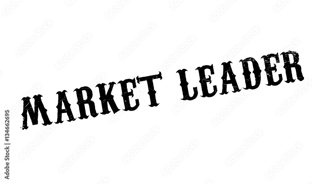 Market Leader rubber stamp. Grunge design with dust scratches. Effects can be easily removed for a clean, crisp look. Color is easily changed.