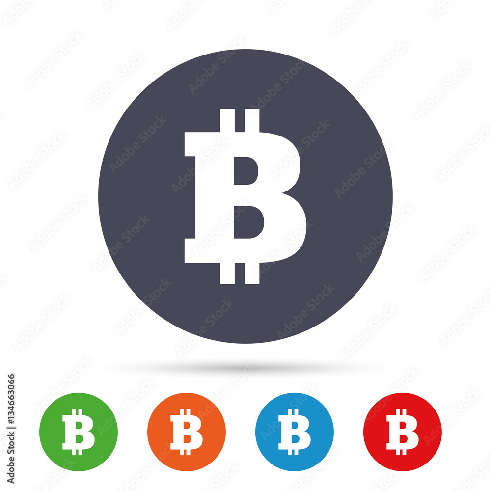 Bitcoin sign icon. Cryptography currency symbol. Bitcoin sign icon. Cryptography currency symbol.