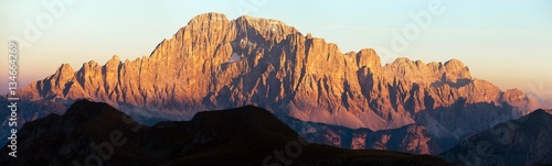 Evening panoramic view of mount Civetta