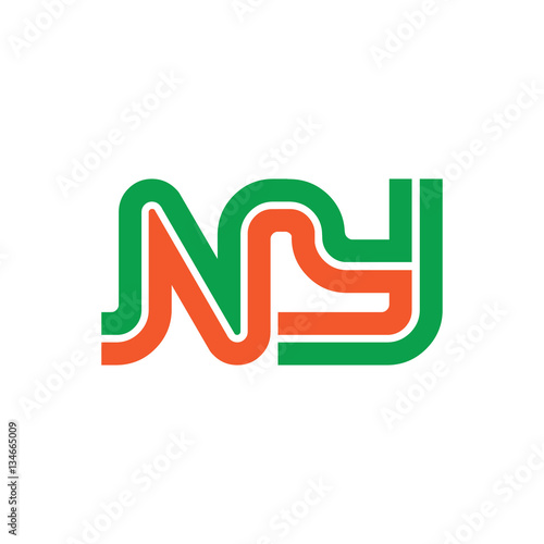 Initial Letter NY Linked Design Logo
