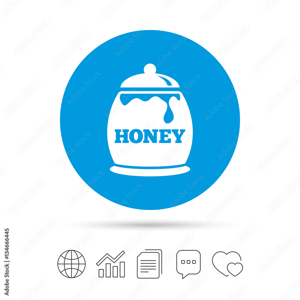 Honey in pot sign icon. Sweet natural food. Honey in pot sign icon. Sweet natural food.