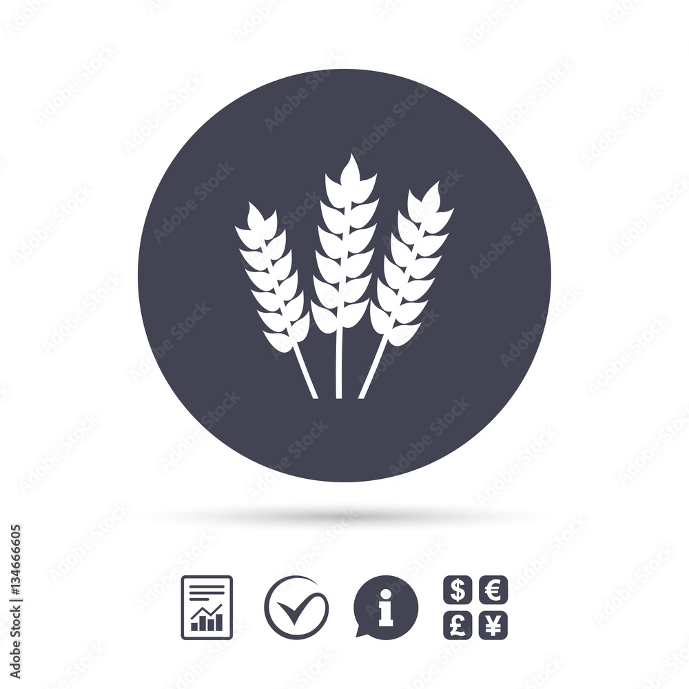 Agricultural sign icon. Gluten free or No gluten. Agricultural sign icon. Gluten free or No gluten.