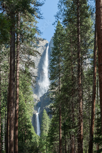 Upper- and Lower Yosemite Falls, Yosemite NP, CA, USA