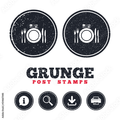 Plate dish with forks and knifes.