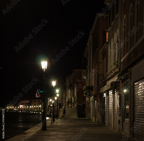 Night scene on Giudecca Island, Venice, Italy