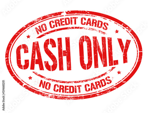 Cash only sign or stamp
