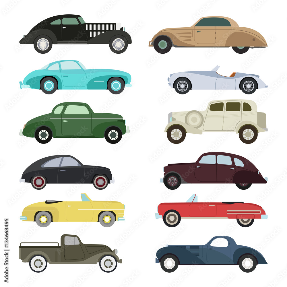 Retro car vector illustration. Retro car vector illustration.