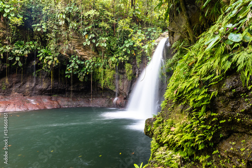 waterfall "Saut de la Lézarde" in Guadeloupe