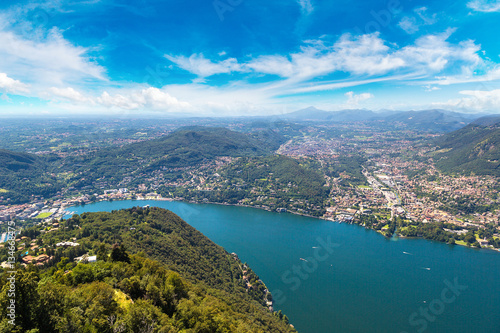 Panoramic view of lake Como in Italy