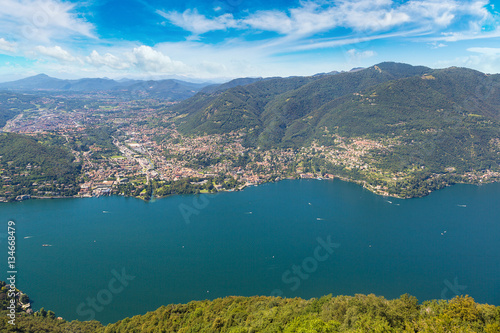 Panoramic view of lake Como in Italy