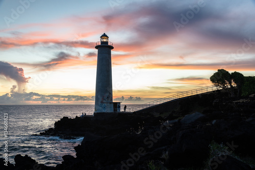 lighthouse of Vieux-Fort at sunset