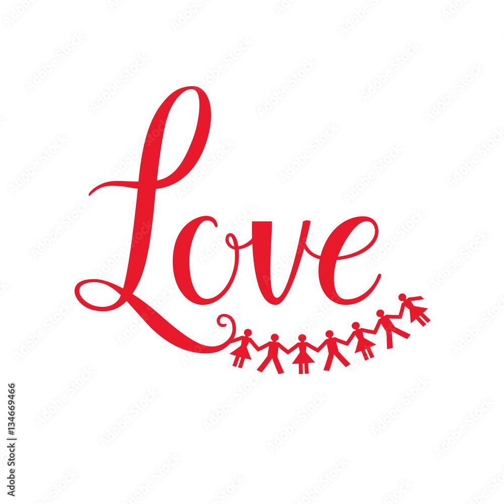 Love lettering isolated
