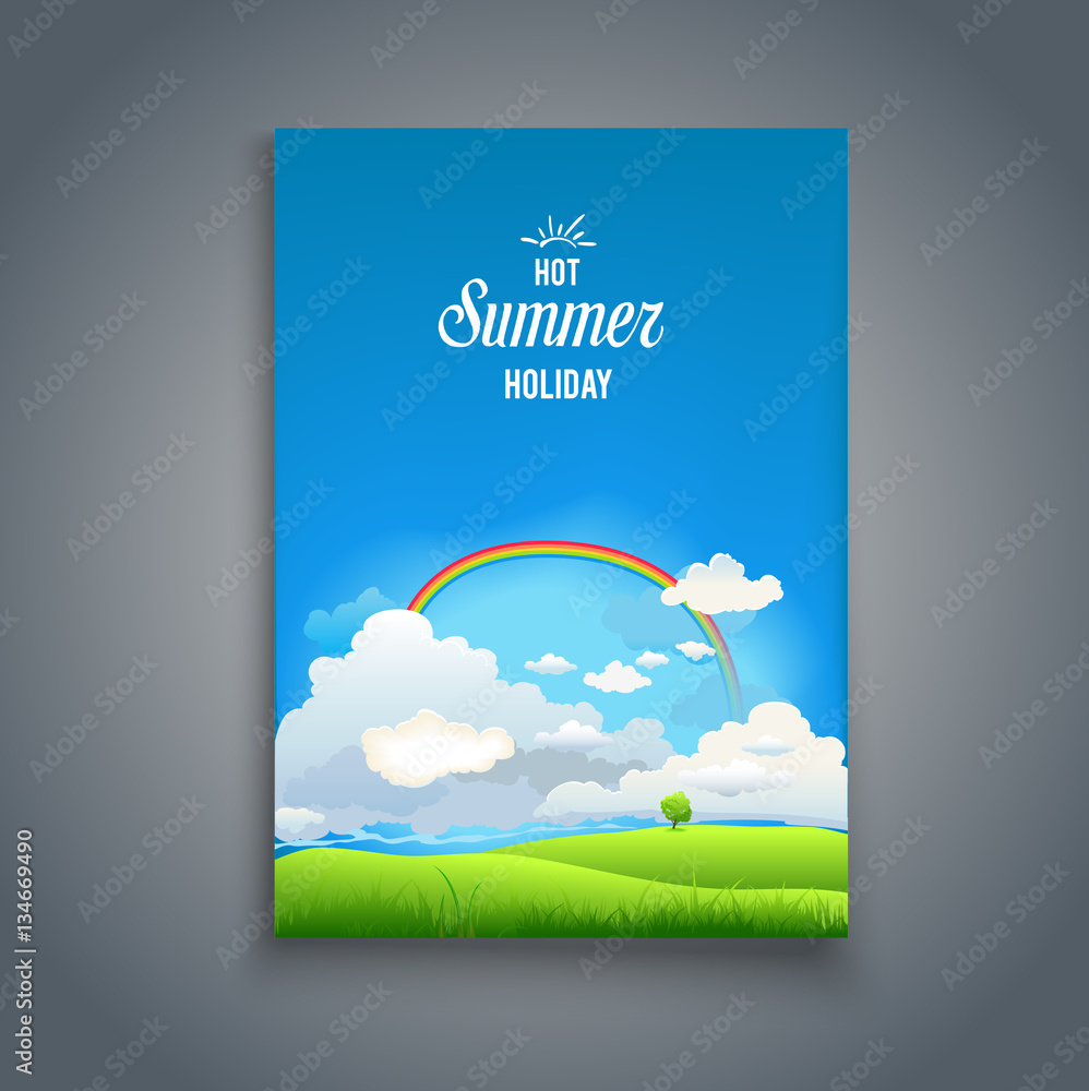 Fototapeta premium Nature template with raimbow