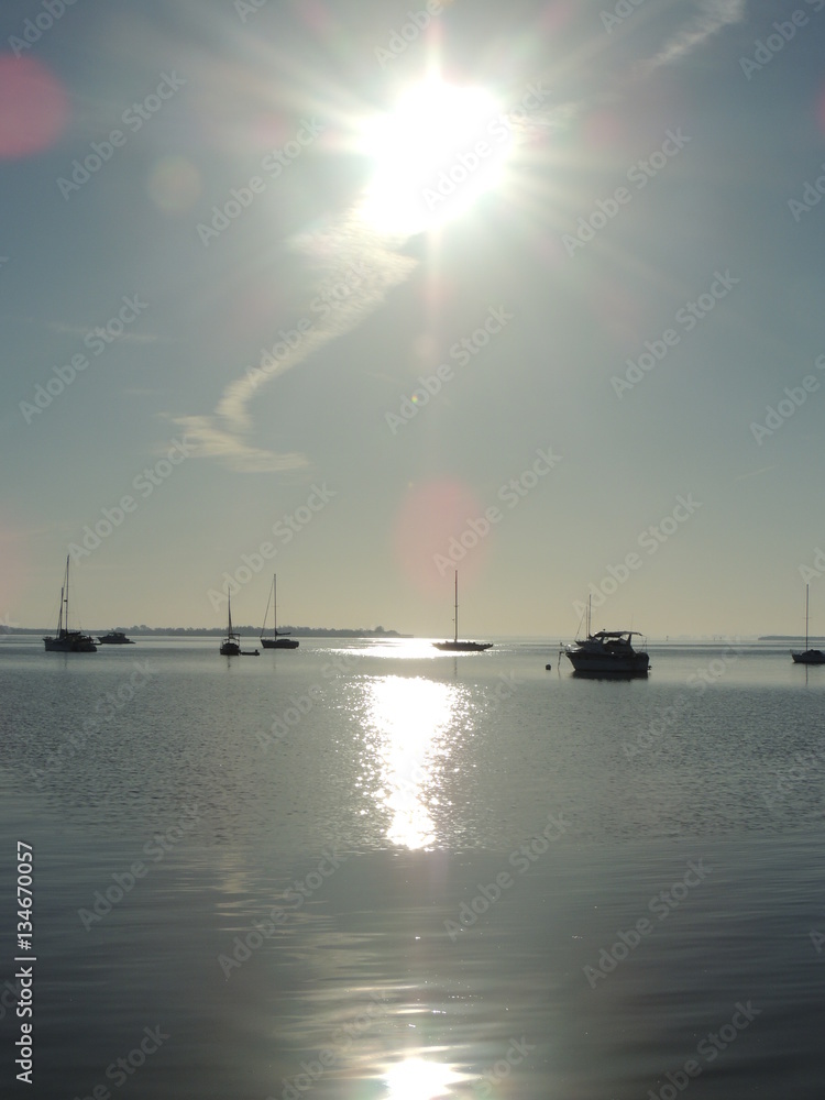 Morning Sunrise over boats version 1