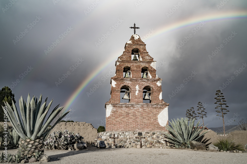 Obraz premium Mission San Miguel Rainbow