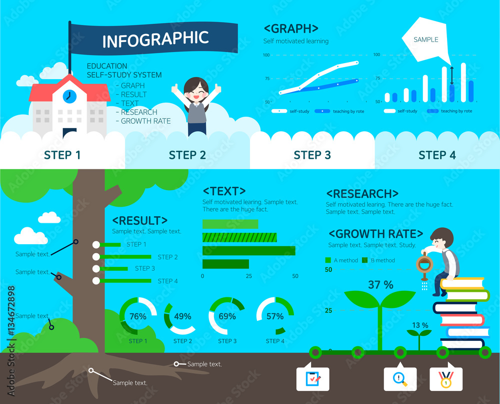 Fototapeta Education Infographics