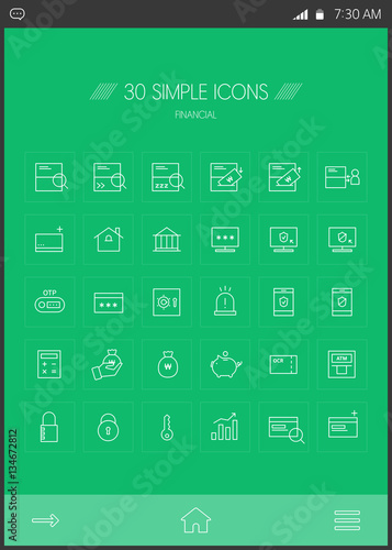 Banking line Icon set