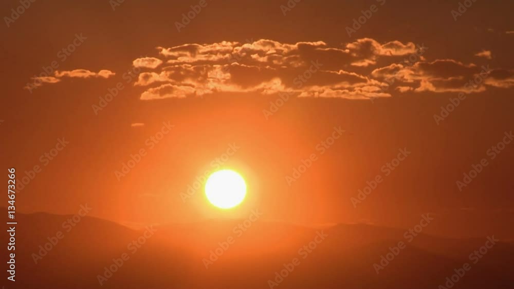 Forest Fire Smoke Turns Setting Sun Red Forest Fire Smoke Turns Setting Sun Red