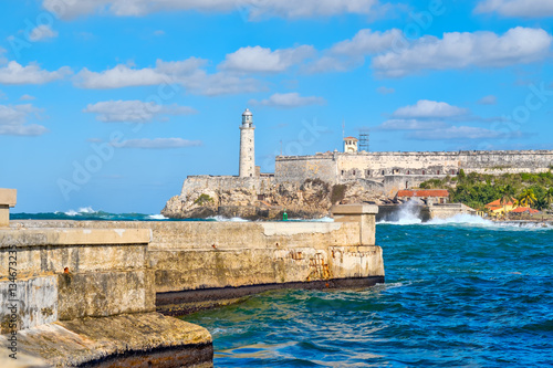The fortress and lighthouse of El Morro and the Malecon seawall
