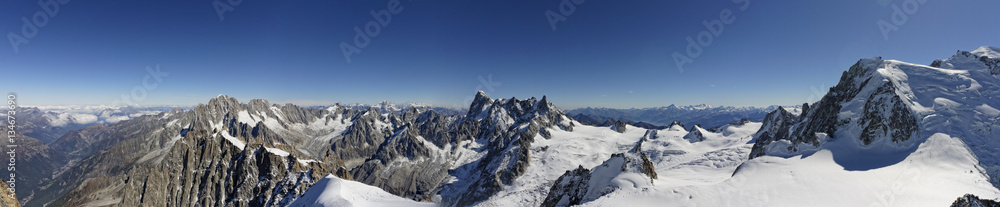 Panorama depuis l'aiguille du midi (3842m)