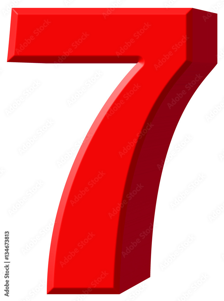 Numeral 7, seven, isolated on white background, 3d render Numeral 7, seven, isolated on white background, 3d render