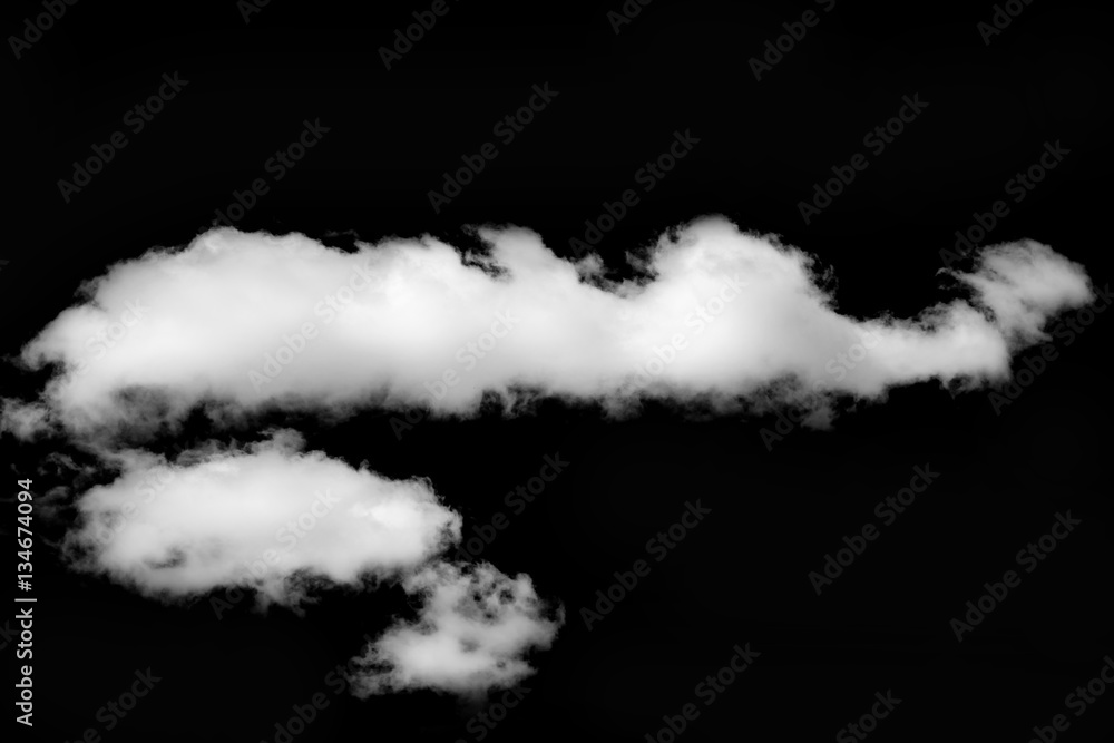 White clouds isolated on black background White clouds isolated on black background