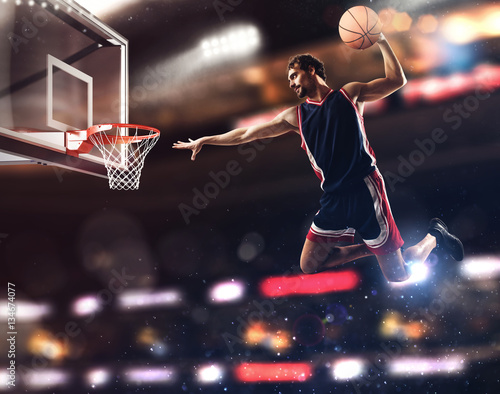 Basket player throws the ball at the stadium © alphaspirit