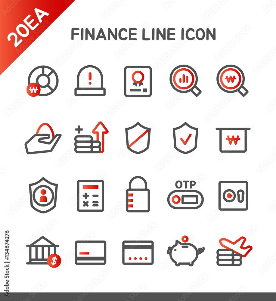 Banking Line Icon Set Banking Line Icon Set