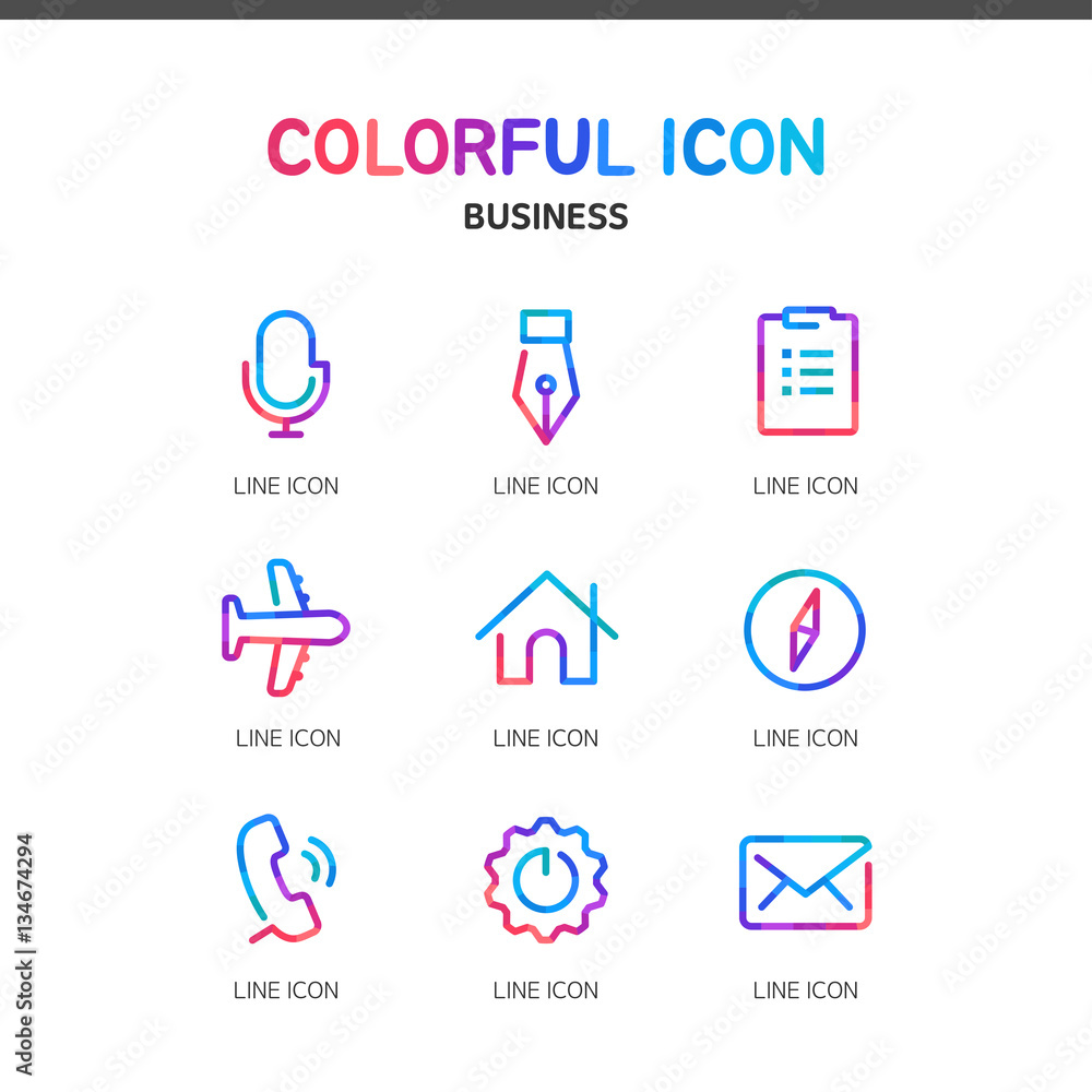 Business Colorful Icon Set Business Colorful Icon Set
