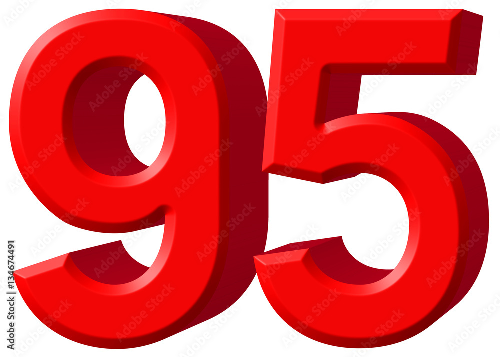 Illustrazione Stock Numeral 95, ninety five, isolated on white