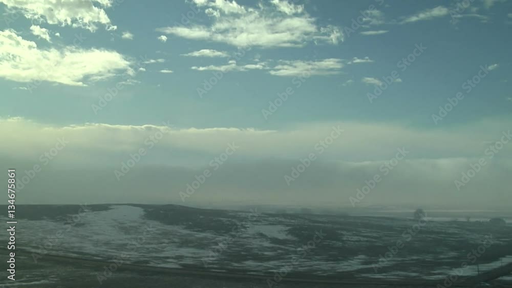 Morning Fog Banks Swirl in Valley in Winter Morning Fog Banks Swirl in Valley in Winter