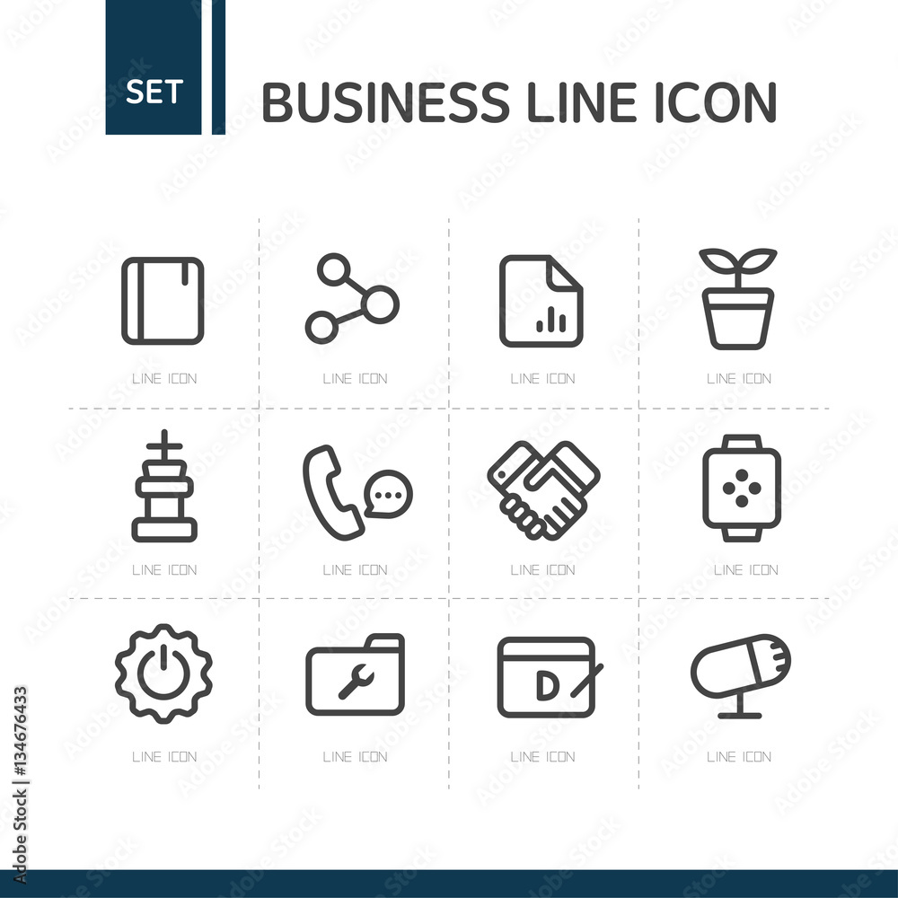 Business Line Icon Set Business Line Icon Set