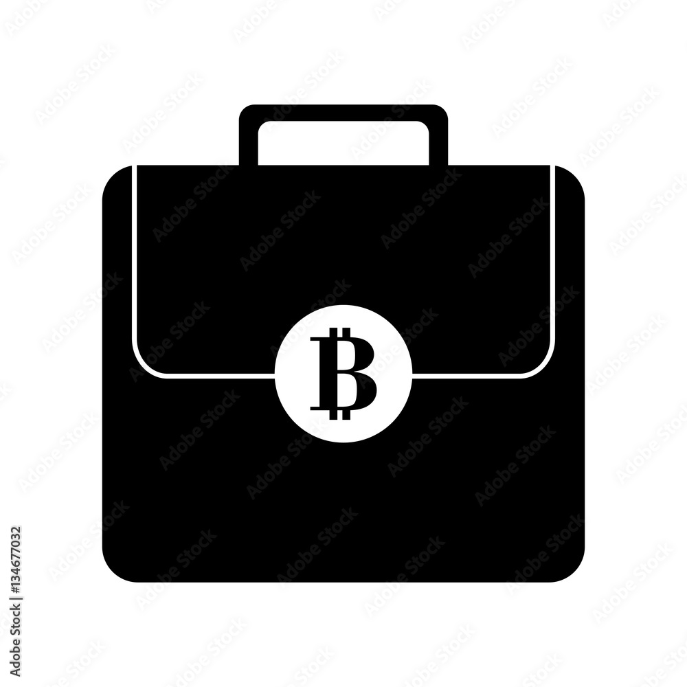 briefcase with bitcoin icon over white background. vector illustration briefcase with bitcoin icon over white background. vector illustration