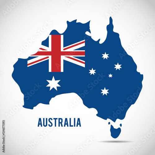 national flag australia related emblem image vector illustration design