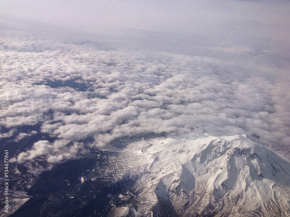 Mount Rainier take from a plane