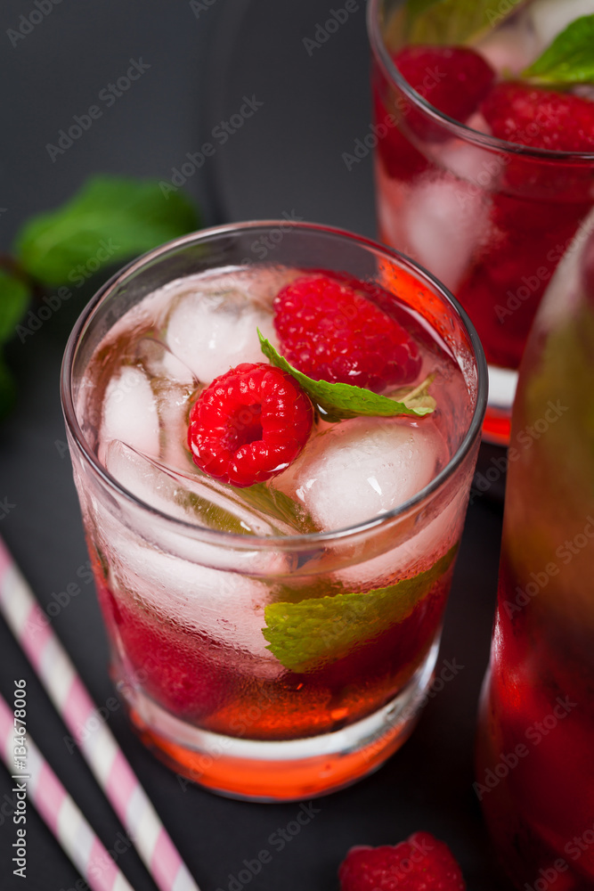 custom made wallpaper toronto digitalRaspberry Cocktail Lemonade. Selective focus.
