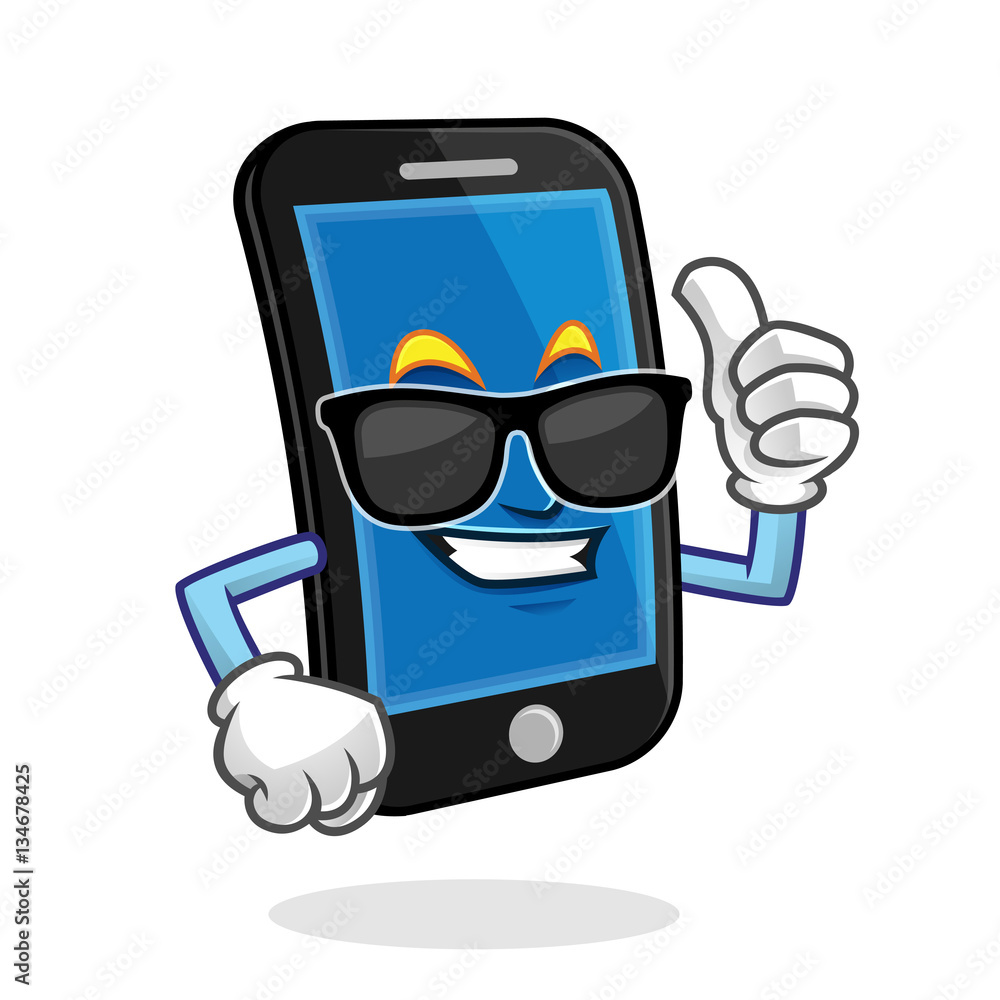 Cool smartphone character, vector of cellphone mascot, mobile phone cartoon  Stock Vector | Adobe Stock