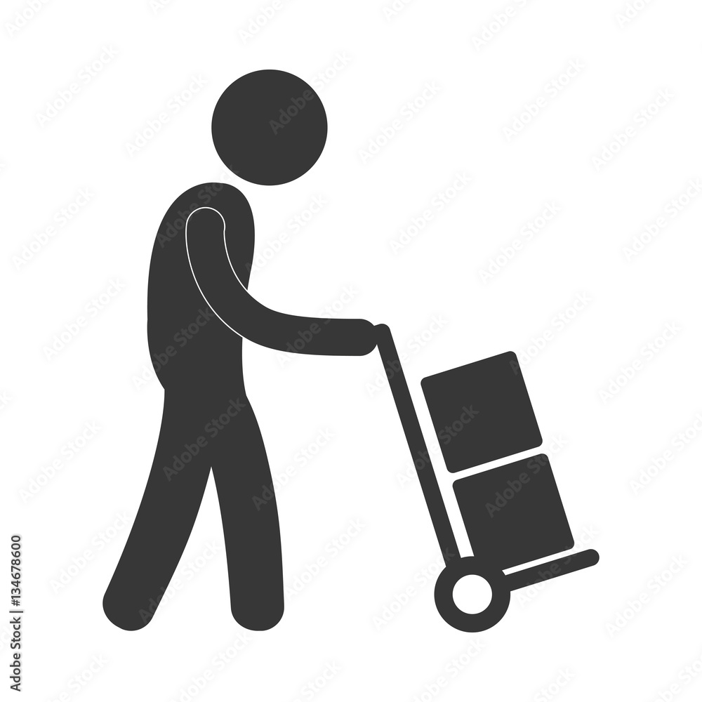 package delivery and logistics related pictogram icon image vector illustration design 
