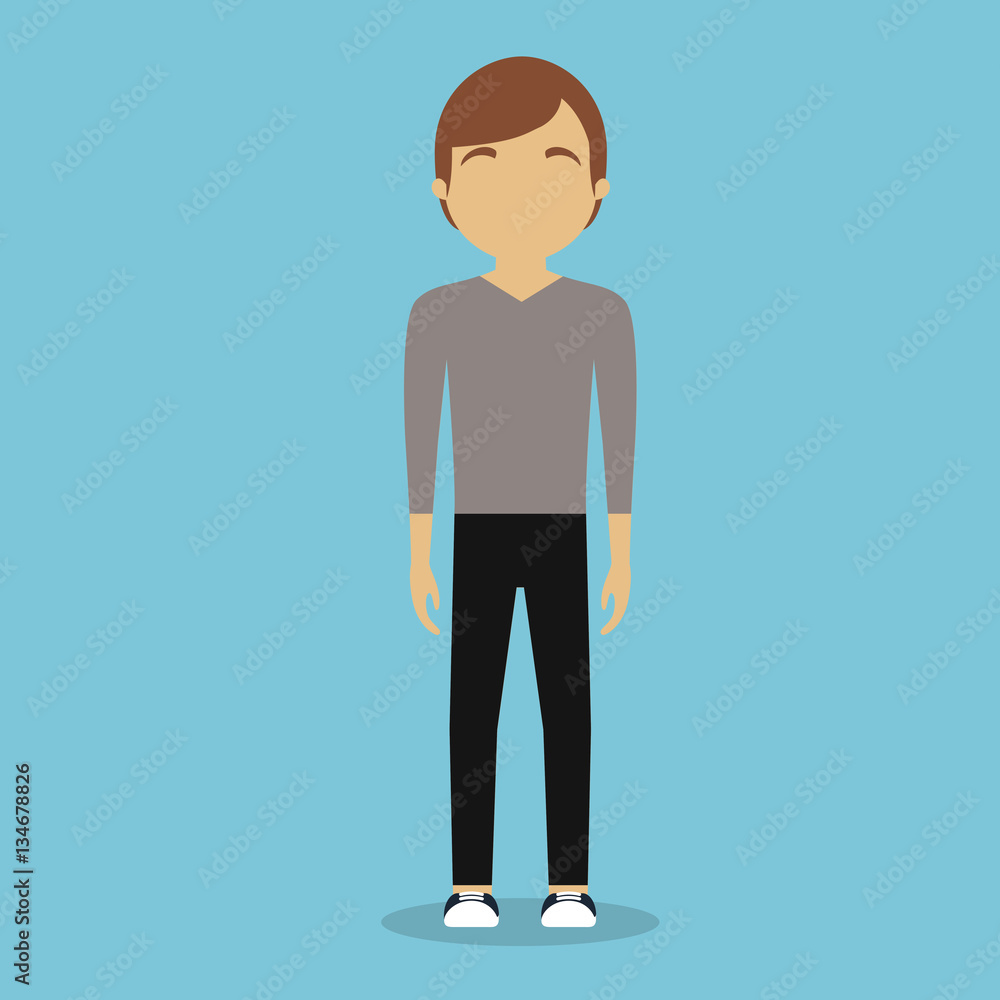 faceless fashionable young man icon image vector illustration design faceless fashionable young man icon image vector illustration design