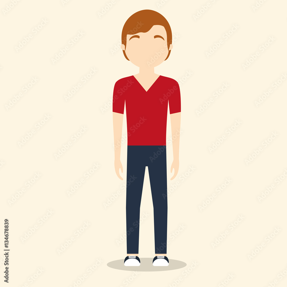 faceless fashionable young man icon image vector illustration design 