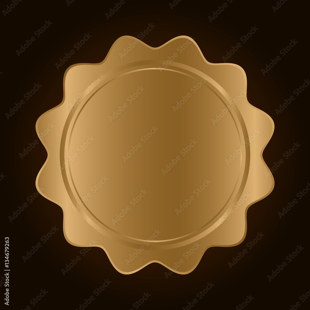 gold blank metallic label or seal icon image vector illustration design gold blank metallic label or seal icon image vector illustration design